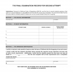 CA DMV Form OL 769. TVS Final Examination Record for Second Attempt