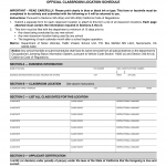 CA DMV Form OL 854. Official Classroom Location Schedule