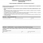 CA DMV Form REG 4017. Permanent Trailer Identification Certification