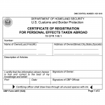 CBP Form 4457. Certificate of Registration for Personal Effects Taken Abroad