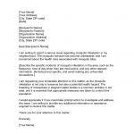 Complaint letter about mosquito menace