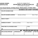 CT DMV Form B122. Marine dealers application