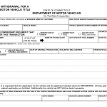 CT DMV Form H71. Statement of withdrawl for a Connecticut motor vehicle title