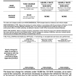 CT DMV Form Q11. Rates chart for wrecker, towing, road services