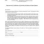 CT DMV Form K-9A. Requirements for certification of conformity with state and federal statutes