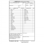 DA Form 2741. Laundry List (For Piece-Rate Patrons)