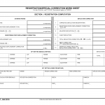 DA Form 4757. Registration/Special Correction Work Sheet