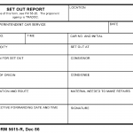 DA Form 5615-R. Set Out Report (LRA)