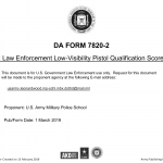 DA Form 7820-2. Law Enforcement Low-Visibility Pistol Qualification Scorecard