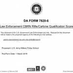 DA Form 7820-6. Law Enforcement CBRN Rifle/Carbine Qualificaation Scorcard