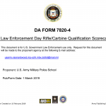 DA Form 7820-4. Law Enforcement Day Rifle/Carbine Qualification Scorecard