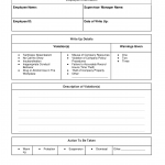 Employee write-up form template sample