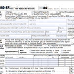 IRS Form 1040 SR. Tax Return for Seniors