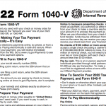 IRS Form 1040-V. Payment Voucher