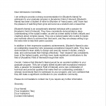 Graduate School Recommendation Letter