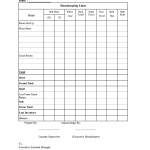 Housekeeping Linen Inventory Sheet