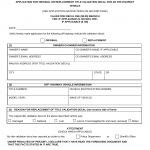 Form HSMV 82054. Application for Original or Replacement Title Validation Sticker for an Off Highway Vehicle - Florida