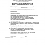 Form HSMV 82109. Application for Retirement of a Mobile Home Certificate of Title - Florida