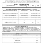 Form HSMV 83027. Application for HOV Decal - Florida