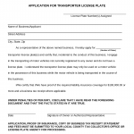 Form HSMV 83065. Application for Transporter License Plate - Florida