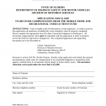 Form HSMV 84019. Application and Claim To Recover Compensation from the Mobile Home and Recreational Vehicle Trust Fund - Florida