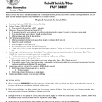 Form VSD 975. Fact Sheet - Rebuilt Vehicle Titles - Illinois