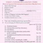 India Custom Declaration Form