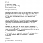Letter from Landlord Confirming Tenancy and Monthly Rent Letter from Landlord Confirming Tenancy and Monthly Rent