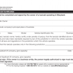 MD MVA Form VR-293 - Taxicab Certification
