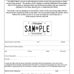 MD MVA Form VR-308 - Application for Maryland County Pride Stickers