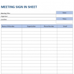 Meeting Sign-In Sheet sample template