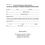 NCDMV Form MVR-24A. Notice of Change of Address