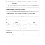 NCDMV Form MVR-46D. Affidavit by North Carolina Lienholder