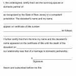 NJ MVC Form BA-62 - Affidavit of Surviving Spouse