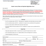 NJ MVC Form License Plate / Duplicate Registration Order Form