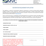 NJ MVC Form DRM-21A - Restoration Requirement Application