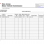 NJ MVC Form Driving School Examination Card Ledger