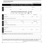 NJ MVC Form OS/SS-61 - Application for Salvage Certificate of Title