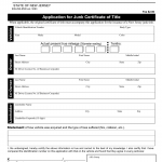 NJ MVC Form OS/SS-61A - Application for Junk Certificate of Title