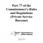 NYS DMV Form CR-77. NYS Private Service Bureau Regulations