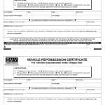 Oregon DMV Form 735-0263. Vehicle Repossession Certificate