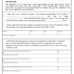 Oregon DMV Form 735-6797. Small Estate Certification