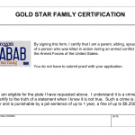 Oregon DMV Form 735-6940. Gold Star Family Certification