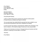 Payment Confirmation Letter Payment Confirmation Letter