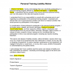 Personal Training Liability Waiver sample