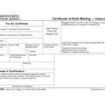 PS Form 3606. Certificate of Bulk Mailing — International