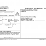 PS Form 3606-D. Certificate of Bulk Mailing — Domestic
