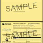 PS Form 8076. Authorization to Hold Mail
