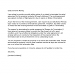 Rental Termination Letter from Landlord to Tenant