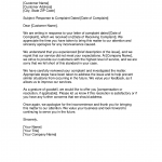 Response to Letter of Complaint
